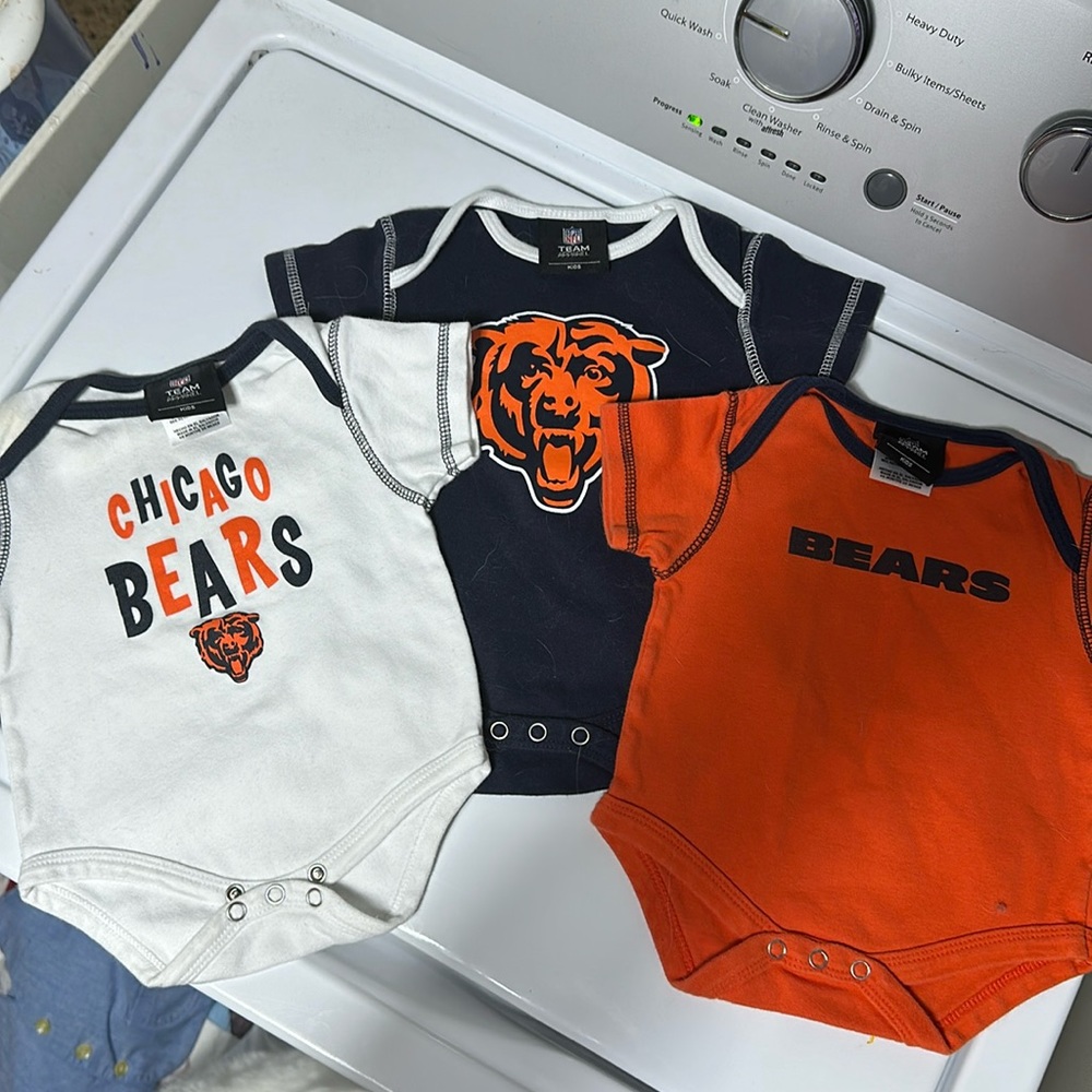 Set of 3 Chicago bears onesies